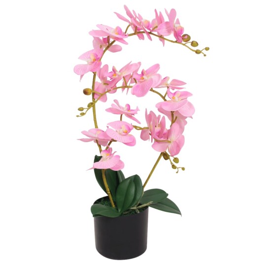vidaXL Kunstig orkidè med potte 65 cm rosa