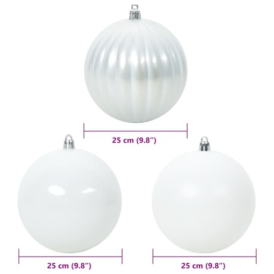 Julekule Sett 3 pcs Hvit Plast Julekule Sett 3 pcs Hvit Plast