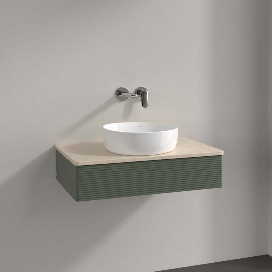 Villeroy & Boch Antao Servantskap med 1 skuff 80x50x19 cm m/lys Grønn Matt/Crème