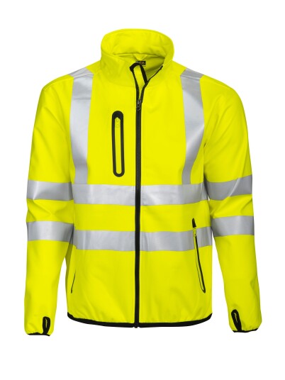 ProJob 6412 Softshelljakke En Iso 20471 Kl 3 Yellow/Black 3XL