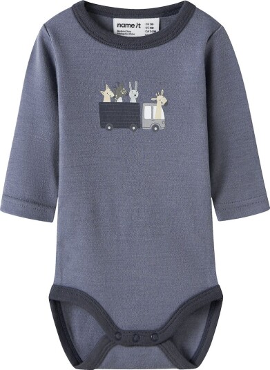 Name It Willit Wool Long Sleeve Body Blå 80