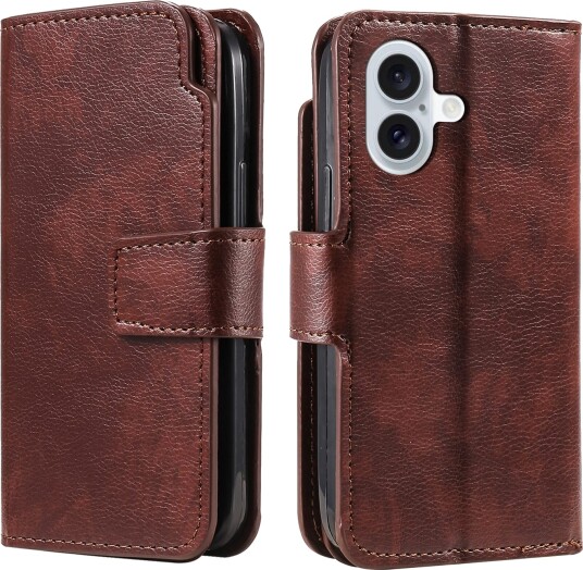 Trolsk Lommebokdeksel Skinnimitasjon for 9 Kort (iPhone 17) Brun