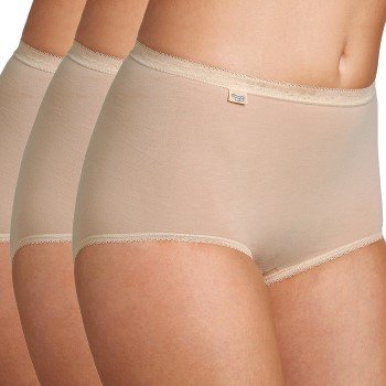 Sloggi Truser 3P Basic Maxi Beige bomull 58 Dame