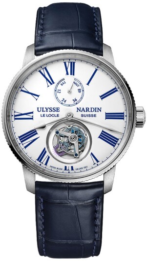 Ulysse Nardin Herreklokke 1283 310 0AE 1A Marine Torpilleur Hvit/Lær