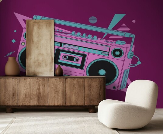 Tapet Retro Boombox Design Tapet Retro Boombox Design