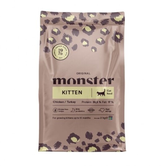 Monster Pet Food Kattemat Kattunge Kylling & Kalkun Tørrfôr 2 kg