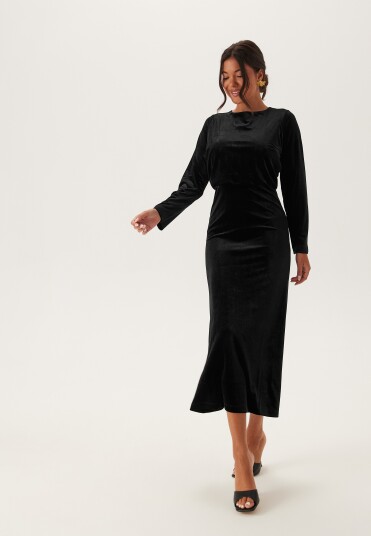 Bubbleroom Occasion Bow Velvet Midi Dress