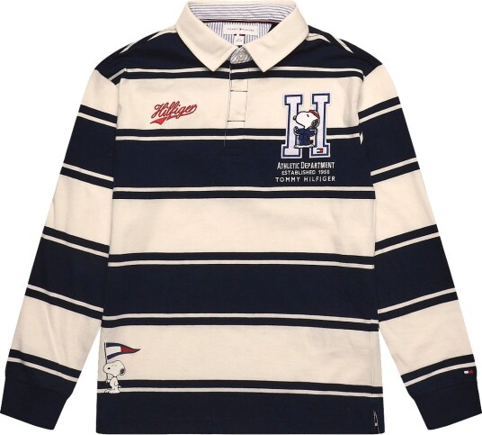 Tommy Hilfiger Peanuts Rugby Polo Ls DARK BLUE OFF WHITE STRIPES 122