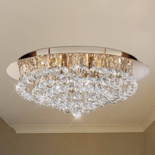 Searchlight Krystall taklampe Hanna dimbar Klar / transparent Stue / spisestue Metall