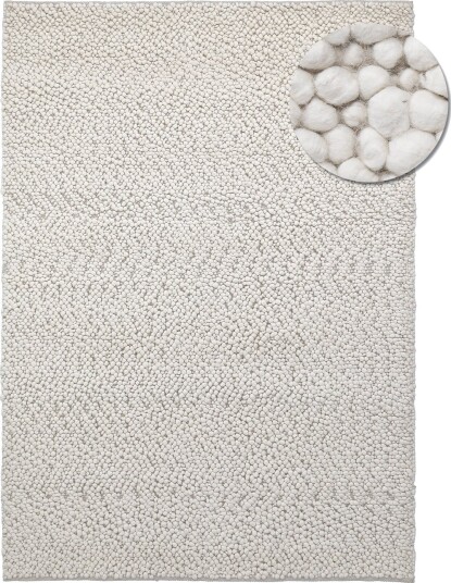 Ullteppe Sala Irregular Wool Bubble krem Størrelse: 200 x 290 cm