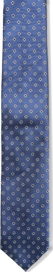 Mango Printed Silk Tie Blue ONE SIZE
