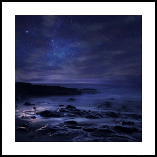 Starry Night Coast Plakat / 50x50 Starry Night Coast Plakat / 50x50
