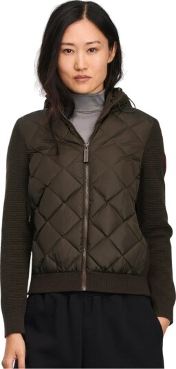 Canada Goose Hybridge quilted knit hoody S brun dame