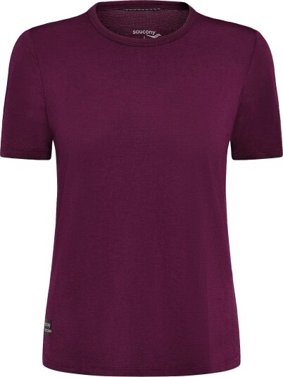 Saucony Stopwatch Short Sleeve EGGPLANT HEATHER XS