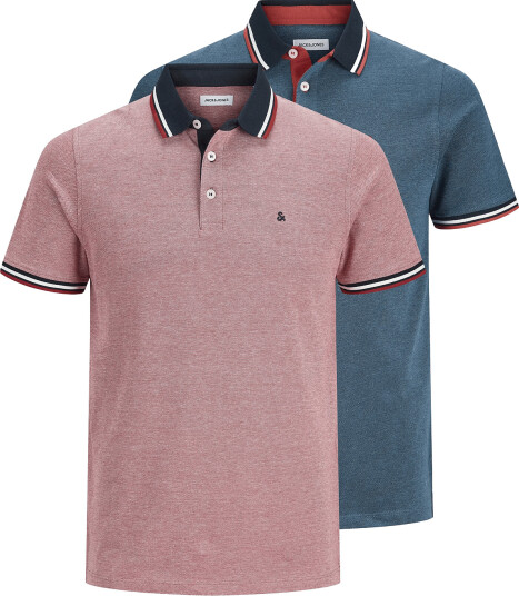 Jack & Jones Jjepaulos Polo Ss 2Pk Mp Noos Blue XS