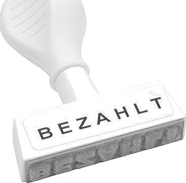 Wedo Tekststempel "Bezahlt" 1939 45 Mm Plast Hvit