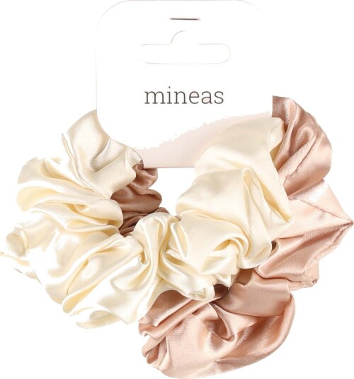 Mineas Scrunchie satin 2 pcs Cream/beige