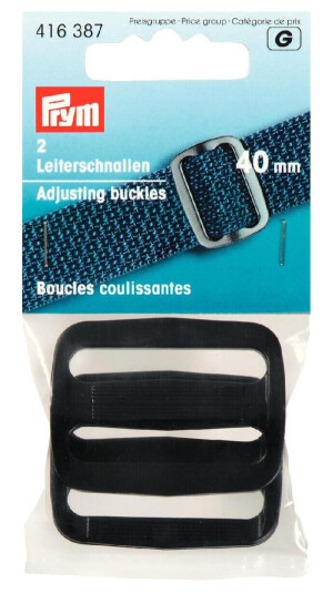 Reguleringsspenner 2  stk 40  mm svart plastik