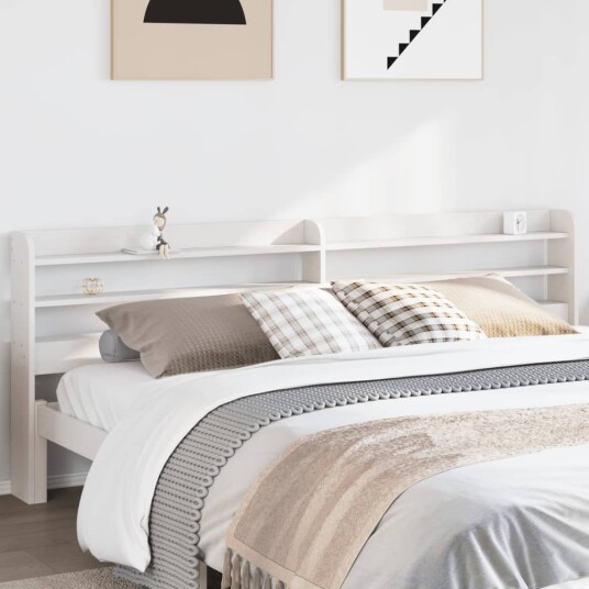  Hodegavl med hyller hvit 180 cm heltre furu 8721102854170
