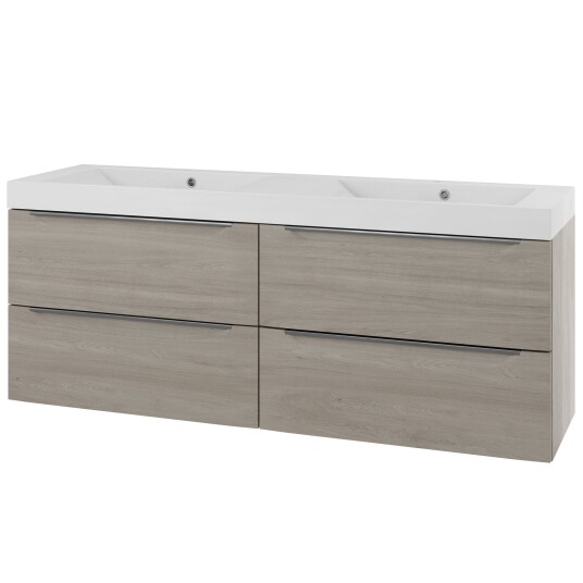 Linn Bad Mari D45cm Servantskap Lys eik / 160cm Dobbel 4 Skuffer