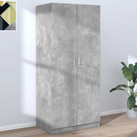 vidaXL Garderobe betonggrå 80x52x180 cm sponplate