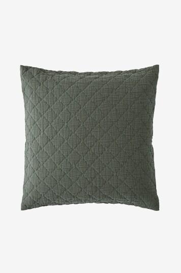 Ellos Home Putetrekk Thelma Check i bomull 50x50 cm Grønn