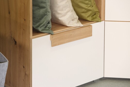 Hylle Knelston 90 cm Brun|Hvit
