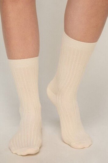 Hunkemöller Cashmere Blend Ribbed Socks Hvit