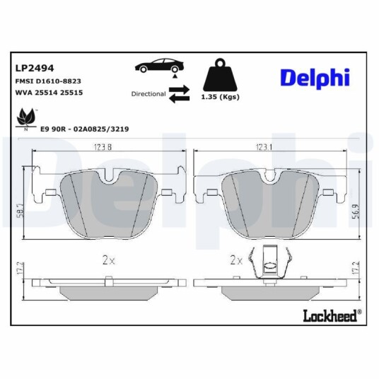 Bremseklosser DELPHI LP2494