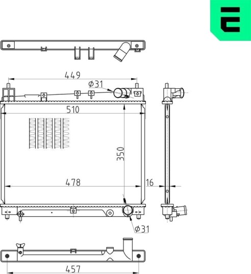 ERA 673555 Radiator motorkjøling ERA 673555 Radiator motorkjøling