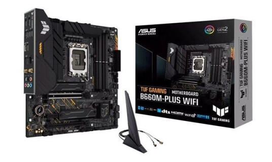 ASUS TUF B660M-PLUS WIFI Micro-ATX Hovedkort med DDR5, Intel LGA 1700 ASUS TUF B660M-PLUS WIFI Micro-ATX Hovedkort med DDR5, Intel LGA 1700