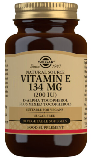 Solgar E-Vitamin Naturlig Kilde 134 mg 50 Kapslar