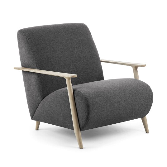 Kave Home - Marthan Loungestol m/armlen Graphite Unoliving 1623192-01-0 1529901-01-0