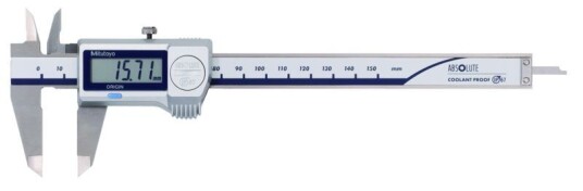 Mitutoyo Absolute Digimatic Skjutmått 500-769-20 Coolantproof 0-6in, 0,0005in, Rund Sticka, Ip67, Friktionsrulle, Datautgång