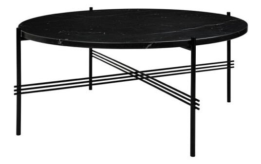 Gubi TS Round sidebord black marquina marble, Ø 80 cm, sort stativ Gubi TS Round sidebord black marquina marble, Ø 80 cm, sort stativ