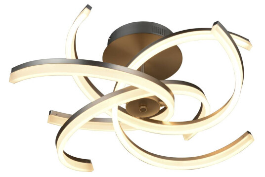 Lindby Divalis LED-taklampe, stepdim, nikkel