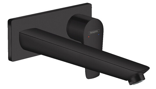 Hansgrohe Talis E servantbatteri Til innbygging, 22,5 cm tut, Sort Matt