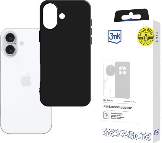 3mk Matt Case Pro til iPhone 16 Matt Svart