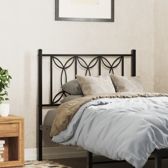 Sengegavl i metall svart 75 cm 8721102644177