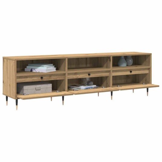  TV stativ Snekker eik 150x30x44,5 cm Massivt tre