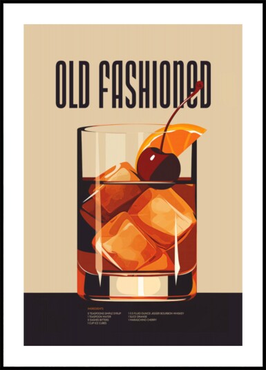Classic Old Fashioned Cocktail Plakat / 100x150