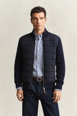 Gant Hybrid Zipped Cardigan Navy M Gant Hybrid Zipped Cardigan Navy M