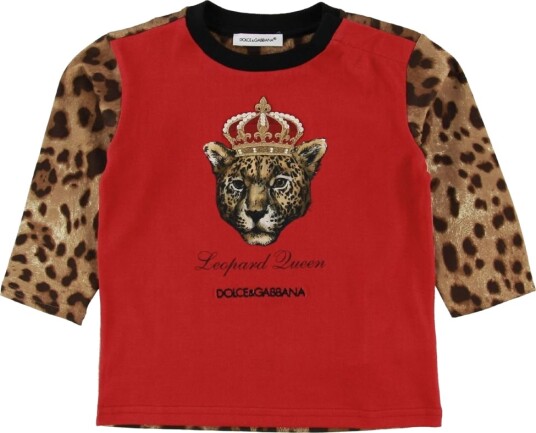Dolce & Gabbana Genser Dyr Rød m. Leopard Dolce & Gabbana 12 18 md Genser Brun 80 86