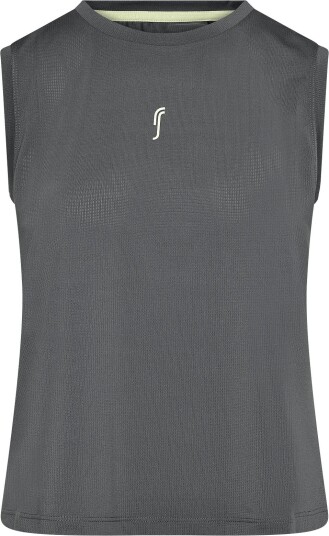 RS Sports Women"s Relaxed Tank Mesh Rec (Ace Yellow/White,L,St) DEEP GREY/ACE YELLOW M