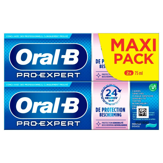 ORAL B Pro Expert Tannkrem 2 x 75 ml. Sensitive Protection Soft Menthol