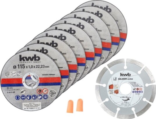 Kwb Thin+Diamond Cutting Discs, Kutteskive, Flatt Senter, Murstein, Marmor, Blad Metall, Stål, Stein, Alle Merker, 11,5 Cm, Rustfritt Stål Kwb Thin+Diamond Cutting Discs, Kutteskive, Flatt Senter, Murstein, Marmor, Blad Metall, Stål, Stein, Alle Merker, 11,5 Cm, Rustfritt Stål