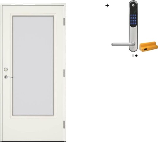 Ytterdør Swedoor Advance-Line Vision Lumina med Yale Doorman Classic Home