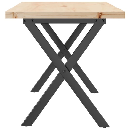 Salongbord X-ramme 100x50x45,5 cm heltre furu og støpejern 3282754