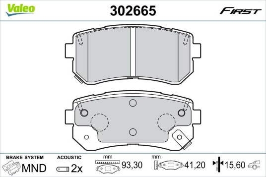 Bremseklosser VALEO 302665