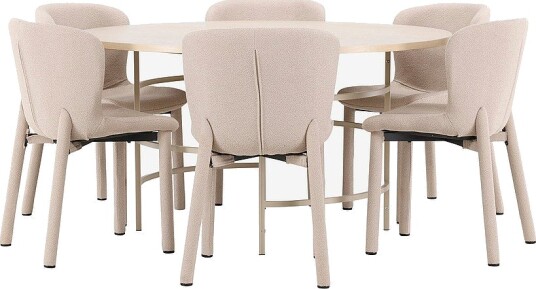 Venture Home Spisebord Copenhagen med Astoria stol Beige Venture Home Spisebord Copenhagen med Astoria stol Beige